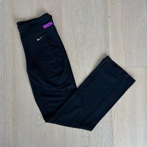 y2k Nike Black and Purple Yoga Pants